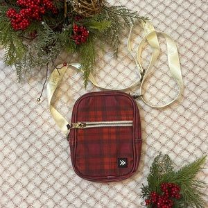 Plaid Thread Wallet Crossbody Bag - Rosewood